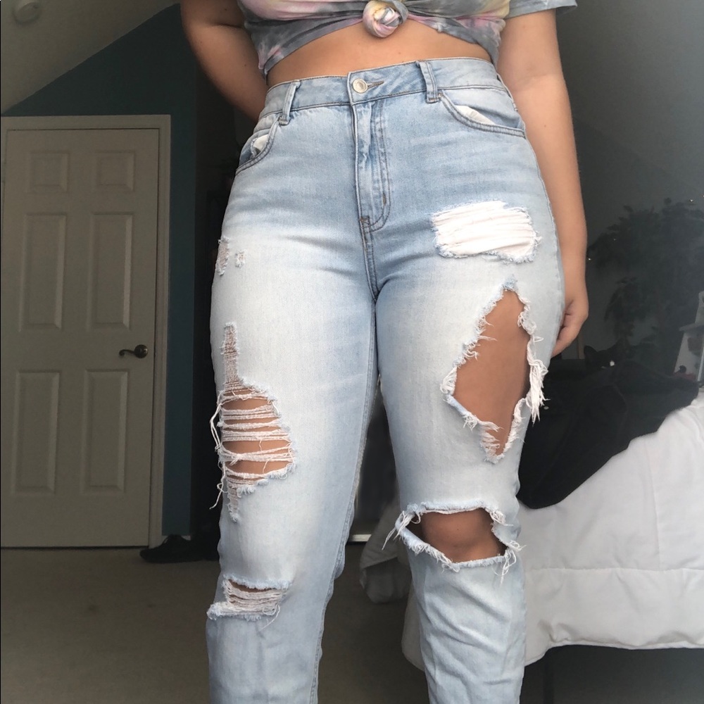 Light wash ripped jeans